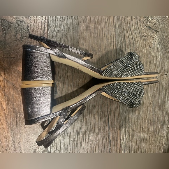 Jewel Badgley Mischka Ansley Metallic Mesh Block Heel; Size 8.5 - Picture 8 of 9